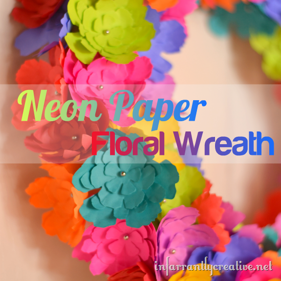 Neon Paper Flower Wreath | 25+ Neon DIY Projects