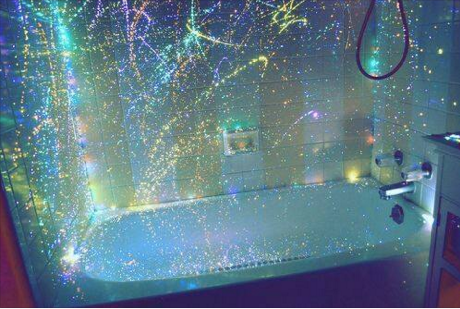 glow in the dark shower curtain | 25+ Neon DIY Projects