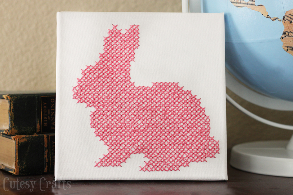 Cross Stitch Bunny Canvas | 25+ Cross-Stitch Style Craft Ideas
