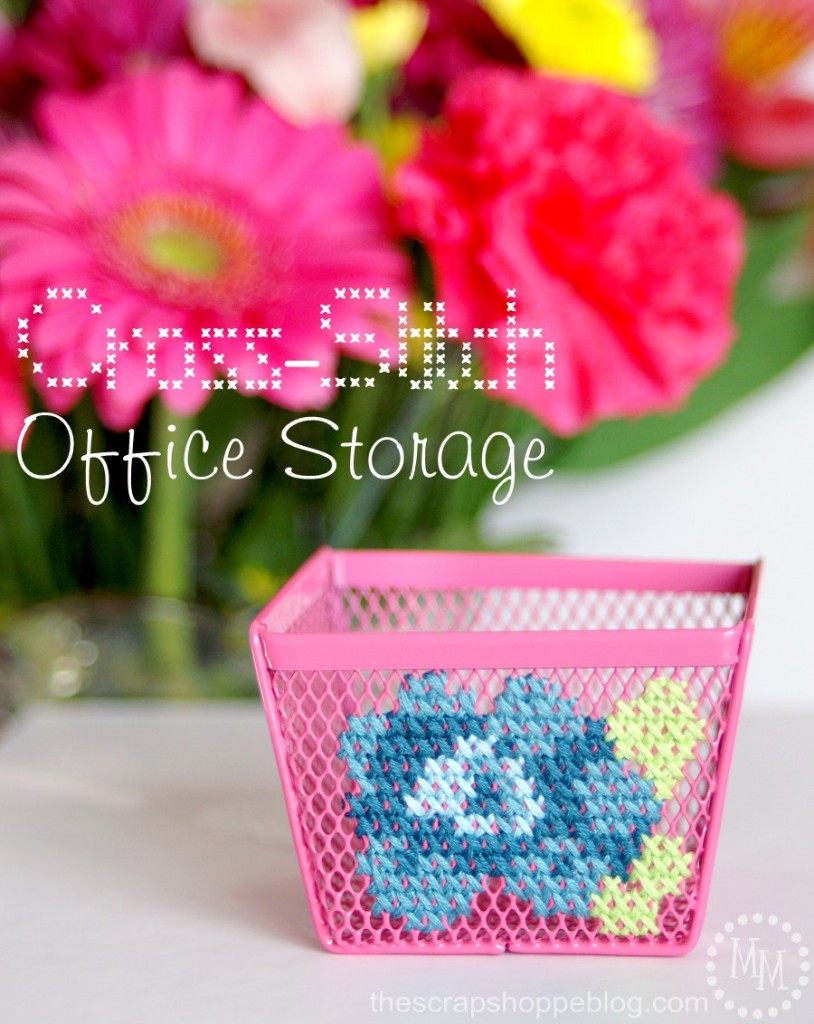 Cross Stitch Office Storage | 25+ Cross-Stitch Style Craft Ideas