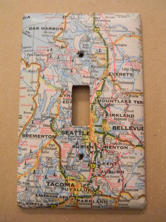 Map Light Switch Plate Cover | 25+ map and globe projects