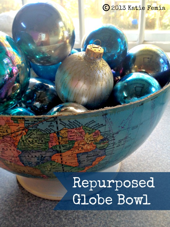 repurposed Globe Bowl | 25+ map and globe projects