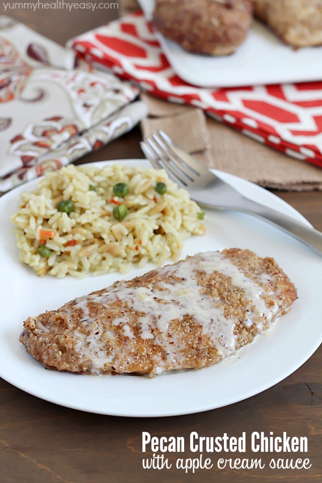 Crusted Pecan Chicken with Apple Cream Sauce | 25+ apple recipes