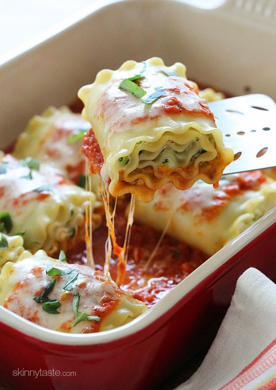 three Cheese Zucchini Stuffed Lasagna Rolls | 25+ zucchini recipes