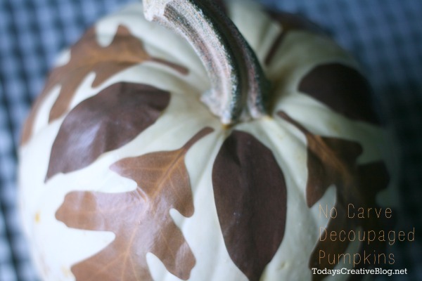No carve decoupaged pumpkins | 25+ no-carve pumpkin ideas