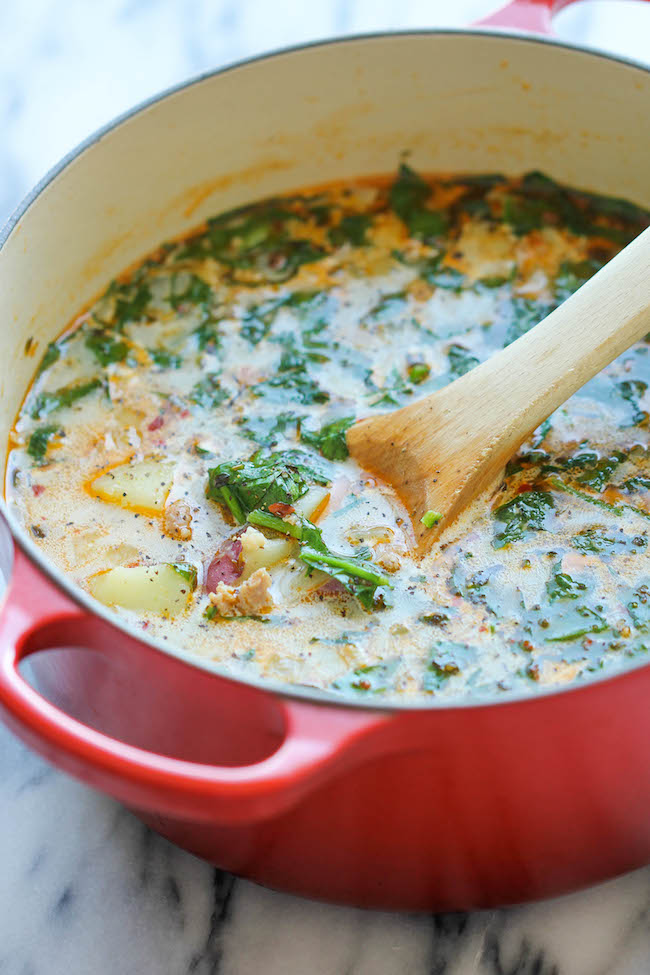 Sausage, Potato and Spinach Soup | 25+ delicious soup recipes