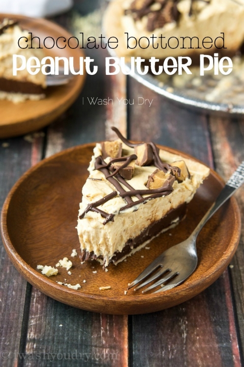 chocolate bottomed peanut butter pie | 25+ peanut butter and chocolate desserts