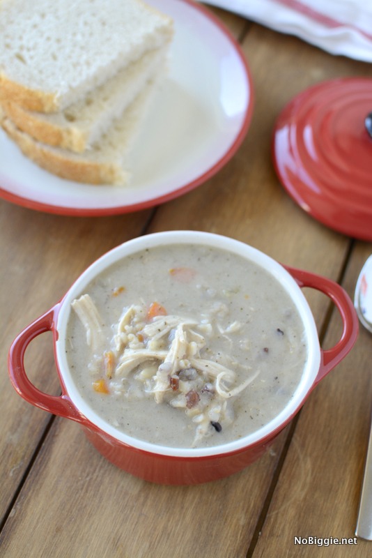 creamy crockpot chicken and wild rice soup recipe - so good on a cold night | NoBiggie.net