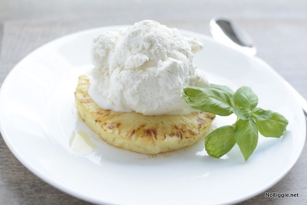 grilled pineapple with vanilla ice cream - a dessert to enjoy year round | NoBiggie.net
