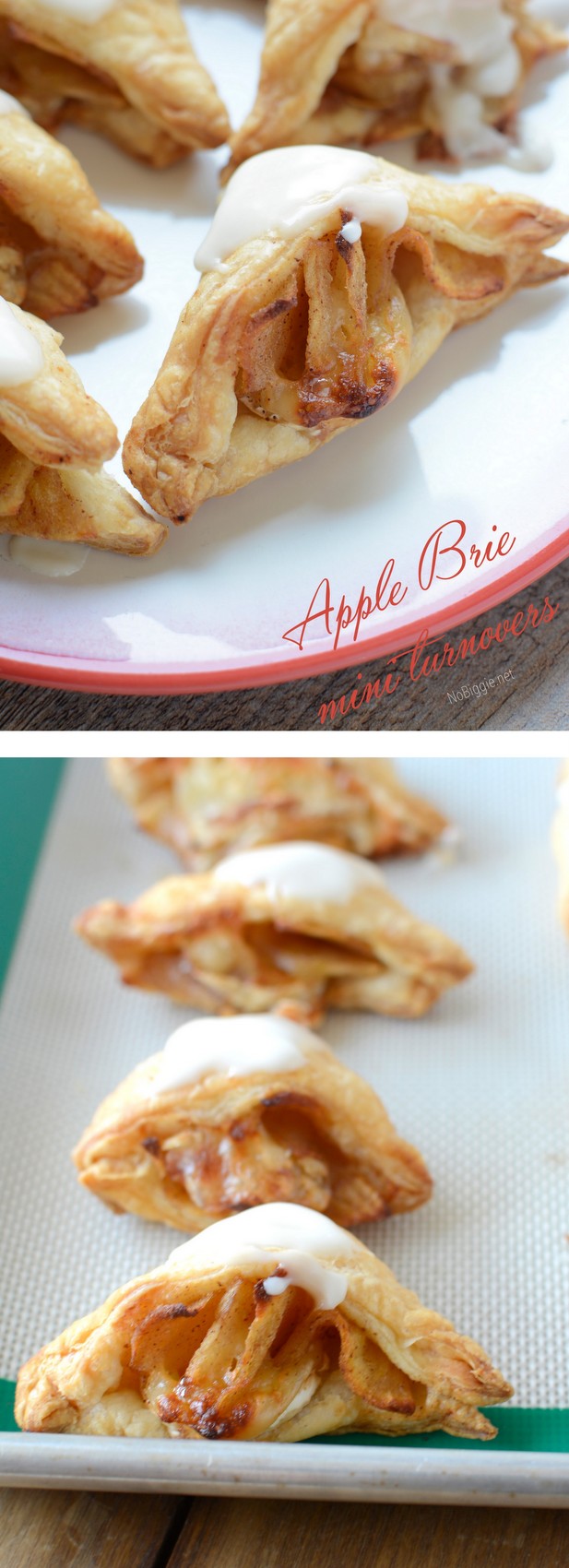 mini apple brie turnovers - a perfect appetizer | get the recipe on NoBiggie.net