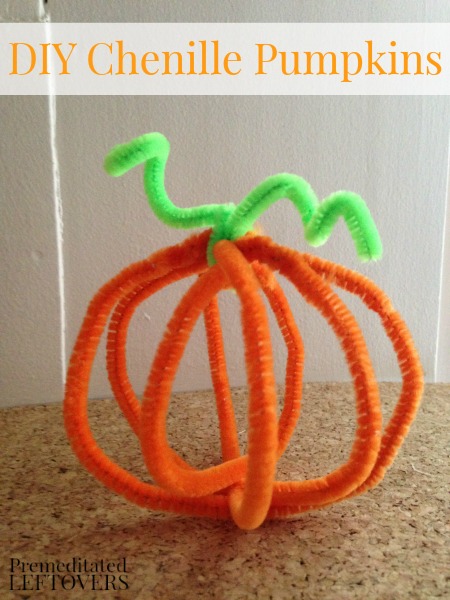Chenille Pumpkins | 25+ Halloween crafts for kids