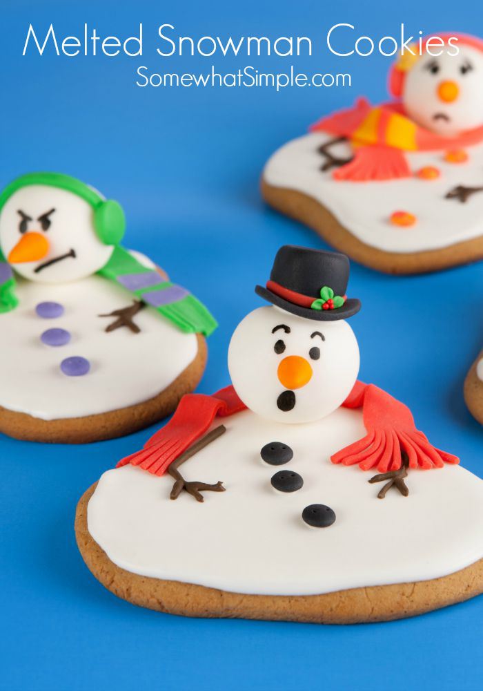 Easy melting snowman cookies | 25+ snowman crafts and fun food ideas