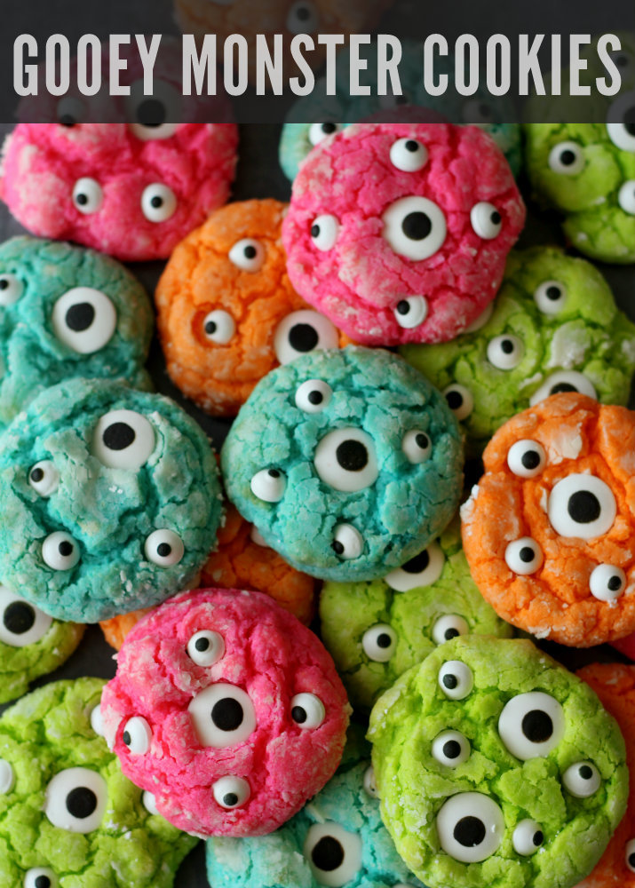 Gooey Monster Cookies | 25+ Halloween Party Food Ideas