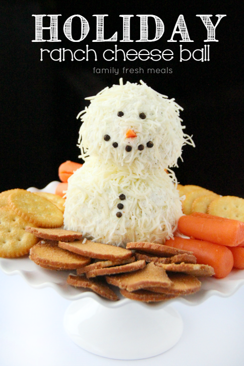 Holiday ranch cheese ball | 25+ snowman crafts and fun food ideas