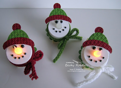 Snowman Tea Lights | 25+ snowman crafts and fun food ideas