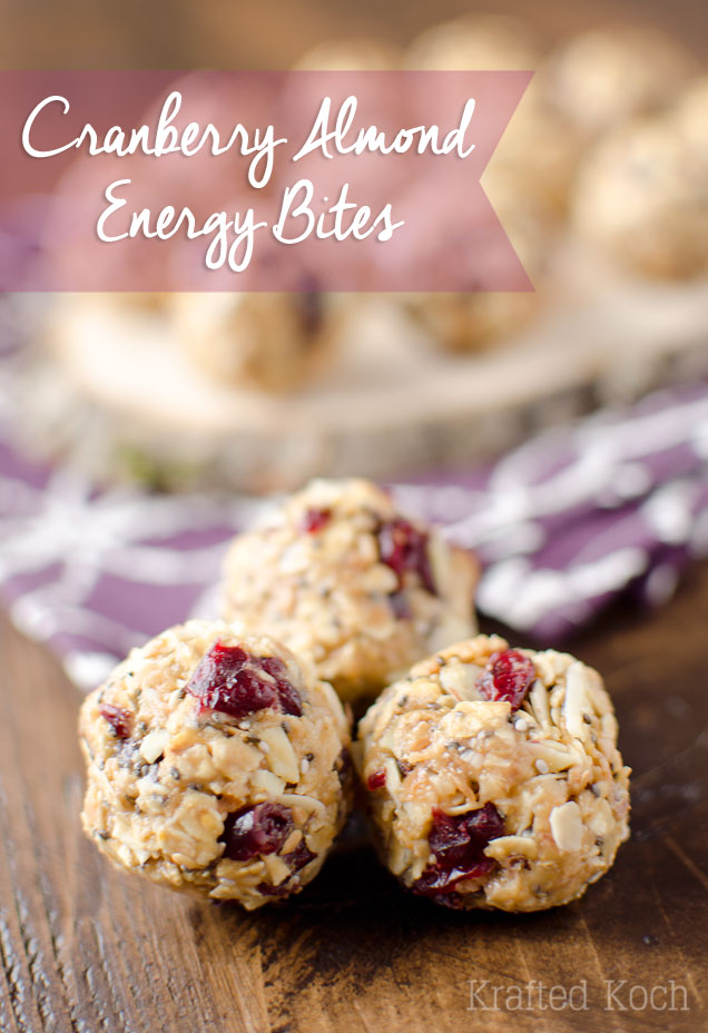 Cranberry Almond Energy Bites | 25+ cranberry recipes