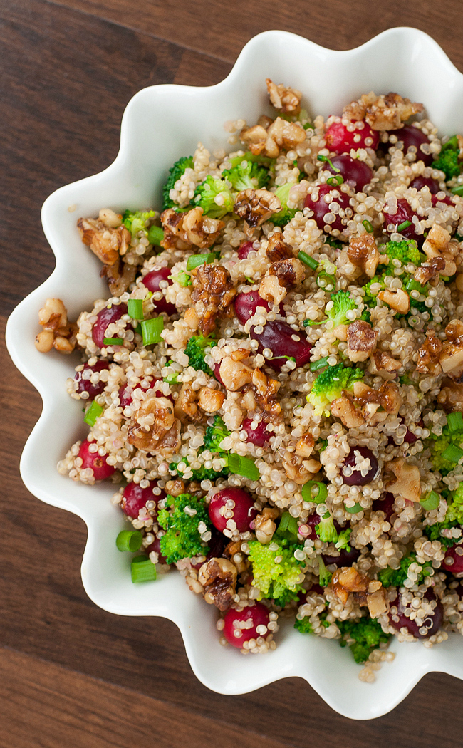 Cranberry quinoa salad with candied walnuts | 25+ cranberry recipes