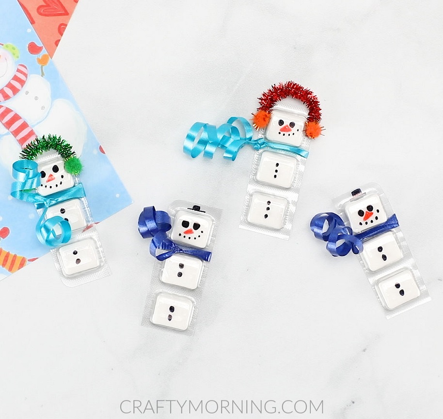snowman gum | 25+ snowman crafts and fun food