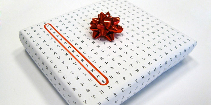 Word search wrapping paper | 30+ Christmas Wrapping Ideas