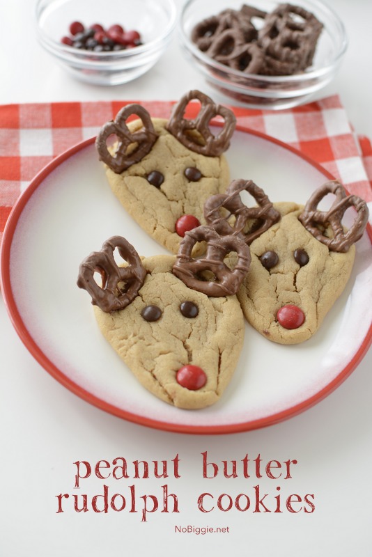 Peanut Butter Rudolph cookies | 25+ Rudolph crafts, gifts and treats | NoBiggie.net