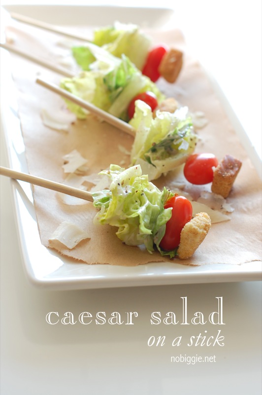 Caesar salad on a stick | 25+ Holiday Party Appetizers
