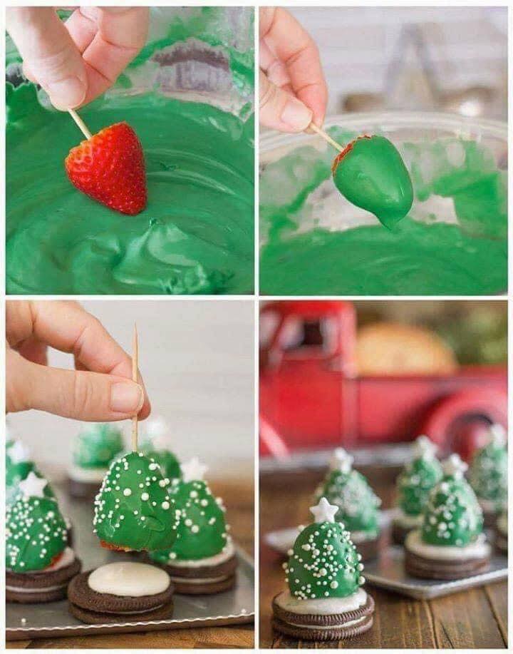 Chocolate Covered Strawberry Christmas Trees | 25+ Cute Christmas Treats
