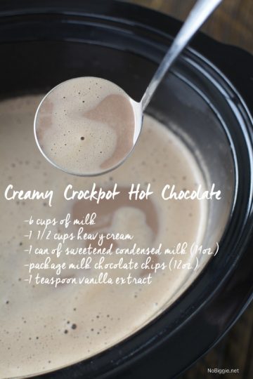 Creamy Crockpot Hot Chocolate | NoBiggie.net