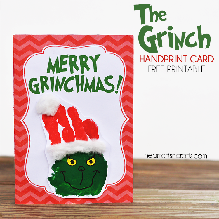 Grinch Handprint card | 25+ Grinch crafts and cute treats