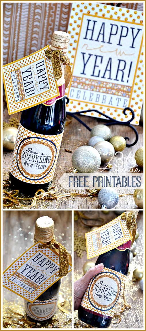 Have a... SPARKLING New Year! party favor with free printable | 25+ NYE party ideas