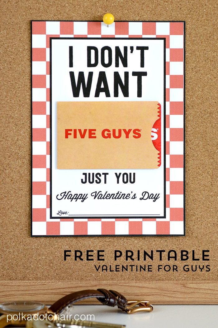 A printable gift card (Five Guys)