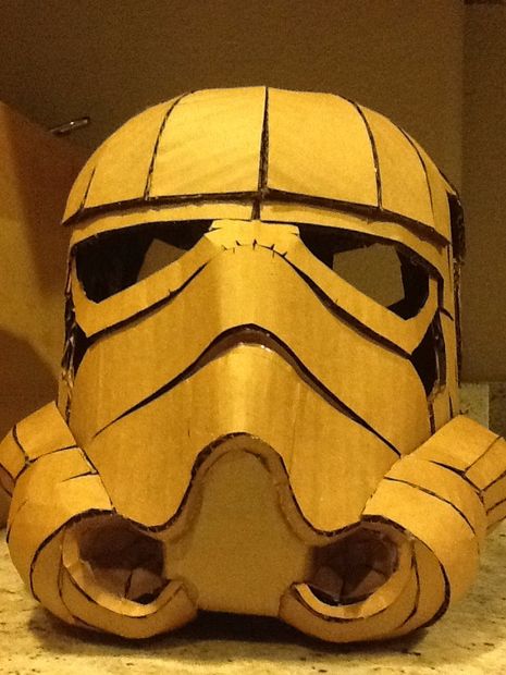 DIY cardboard storm trooper helmet | 25+ things to make with cardboard