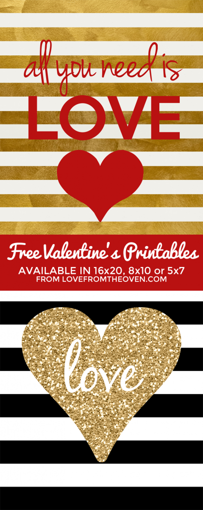 all you need is LOVE free Valentine's Day printables