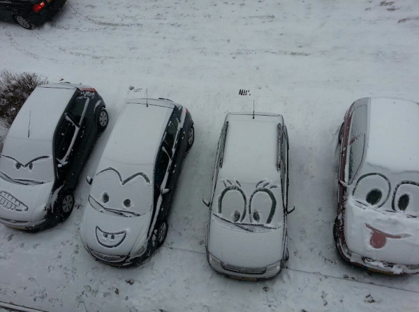 cars snow cars