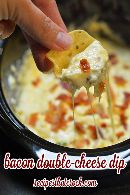 Bacon Double Cheese Dip | 25+ slow cooker appetizer recipes