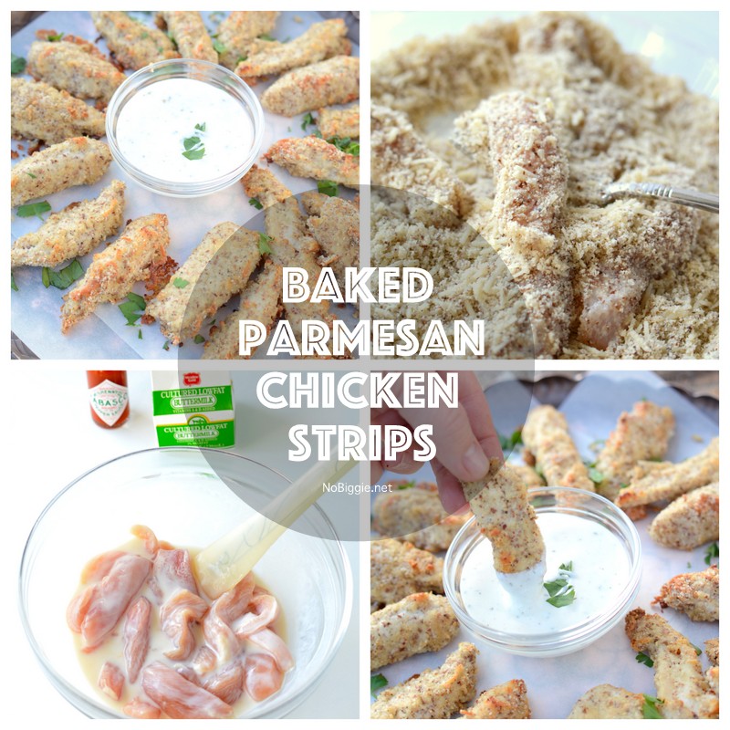 Baked Parmesan Chicken Strips | NoBiggie.net