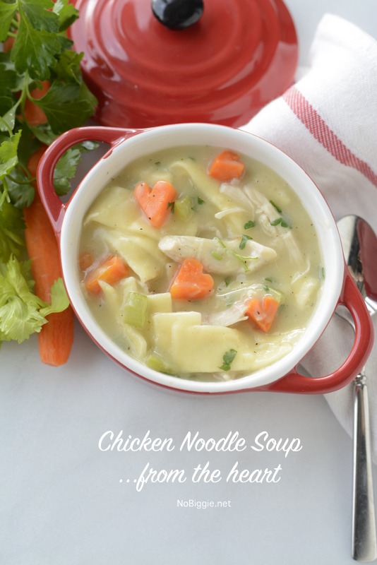 Chicken Noodle Soup...from the heart | 25+ Heart-Shaped Food Ideas | NoBiggie.net