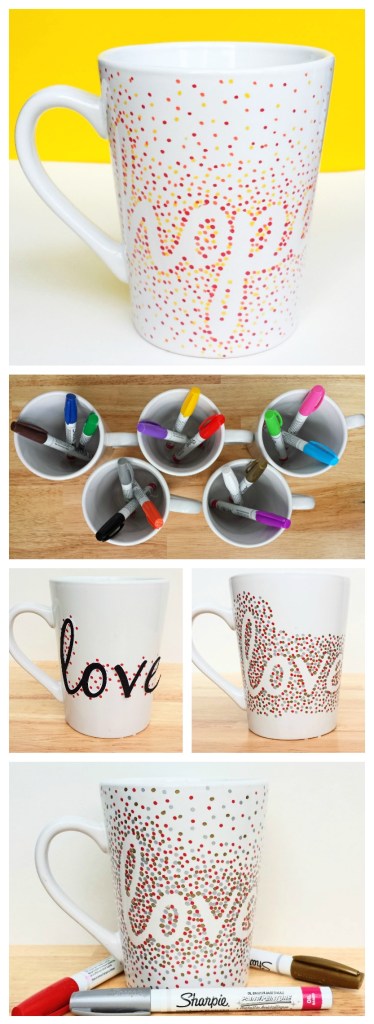DIY Dotted Sharpie Mugs Using Oil Based Sharpies | 25+ Sharpie Crafts