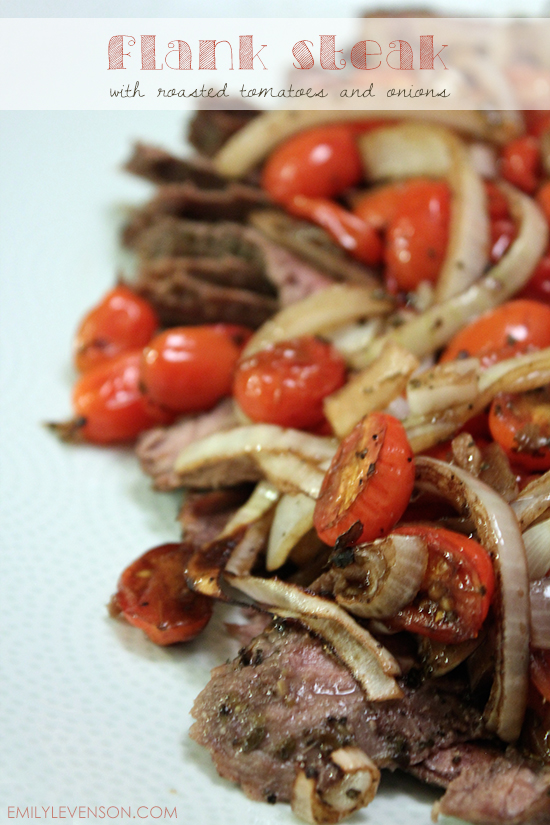 Flank Steak with Roasted Tomatoes and Onions | 25+ Leftover Steak Recipes
