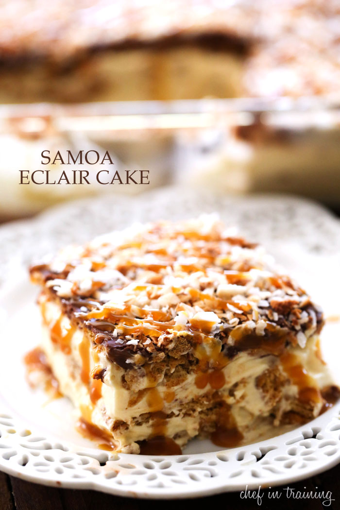 Samoa Eclair Cake | 25+ No Bake Desserts