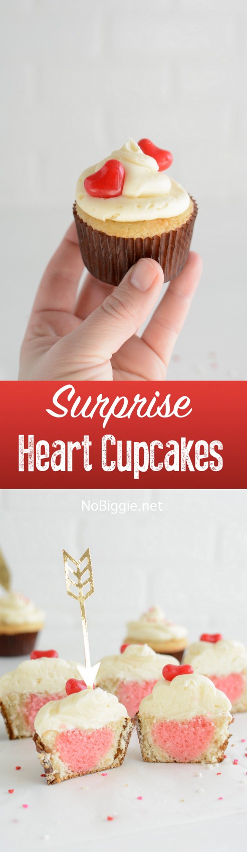 Surprise Valentine Heart Cupcakes | NoBiggie.net