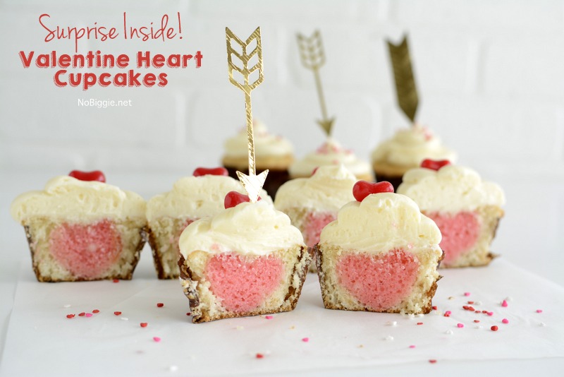 Surprise inside Valentine Heart Cupcakes | NoBiggie.net