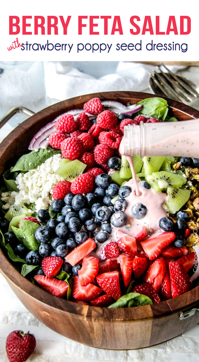 Berry Feta Salad with strawberry poppy seed dressing | 25+ Fresh Berry Recipes