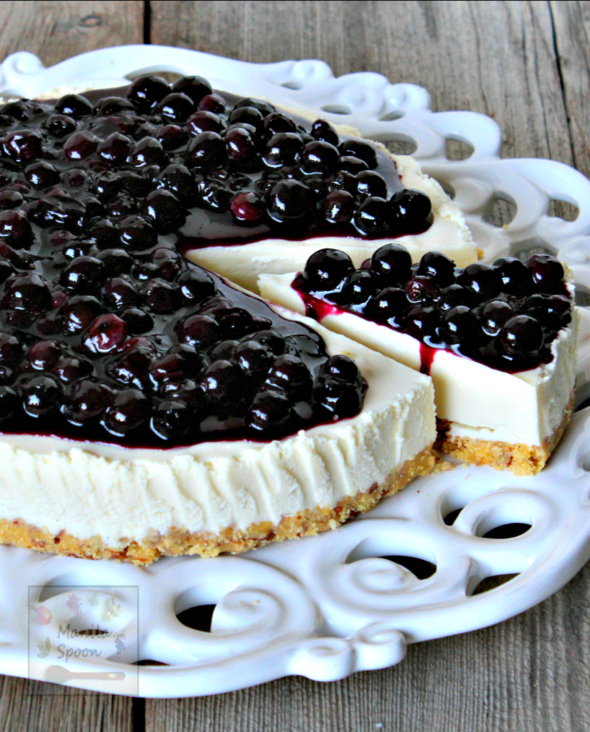 No Bake White Chocolate Blue Berry Cheesecake | 25+ Fresh Berry Recipes
