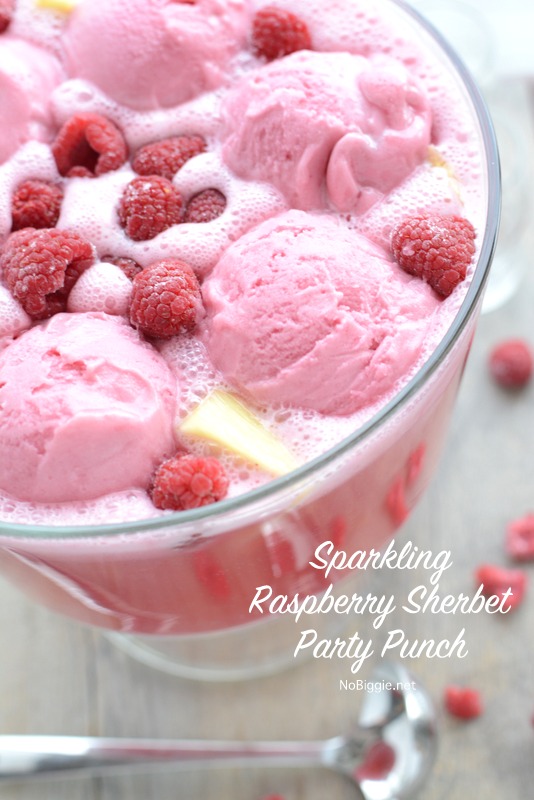 Sparkling Raspberry Sherbet Party Punch | 25+ Fresh Berry Recipes
