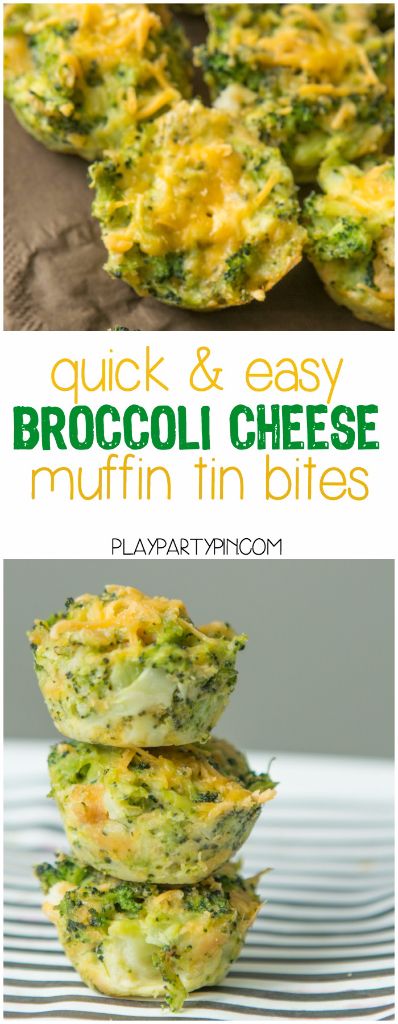 broccoli cheese bites | 25+ Muffin tin recipes for kids