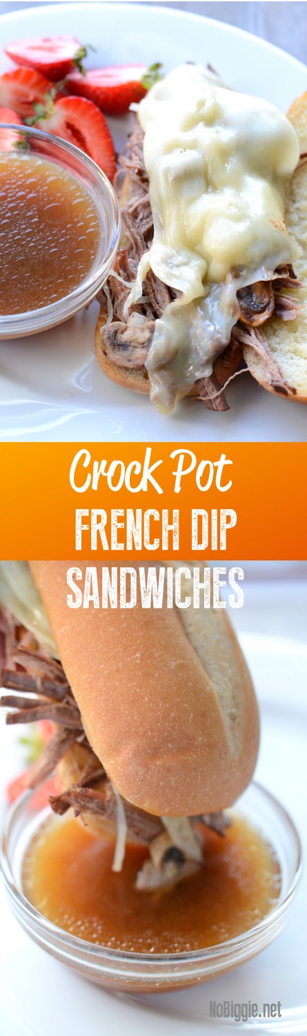 Easy Crock Pot French Dip Sandwiches | NoBiggie.net 