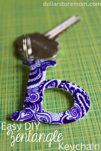 Easy DIY Zentangle Shrinky Dink Keychain | 25+ Shrinky Dink Crafts