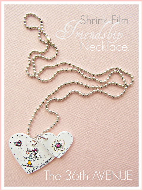 Shrink Film Friendship Necklace | 25+ Shrinky Dink Crafts