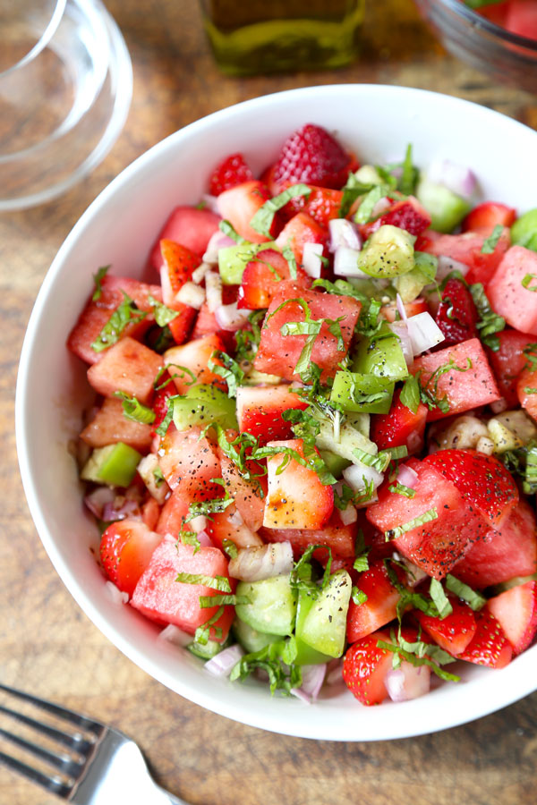 Watermelon, Strawberry and Tomatillo Salad | 25+ Watermelon recipes