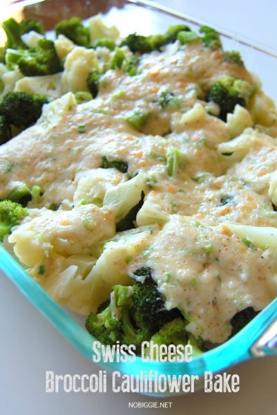 swiss cheese broccoli cauliflower bake